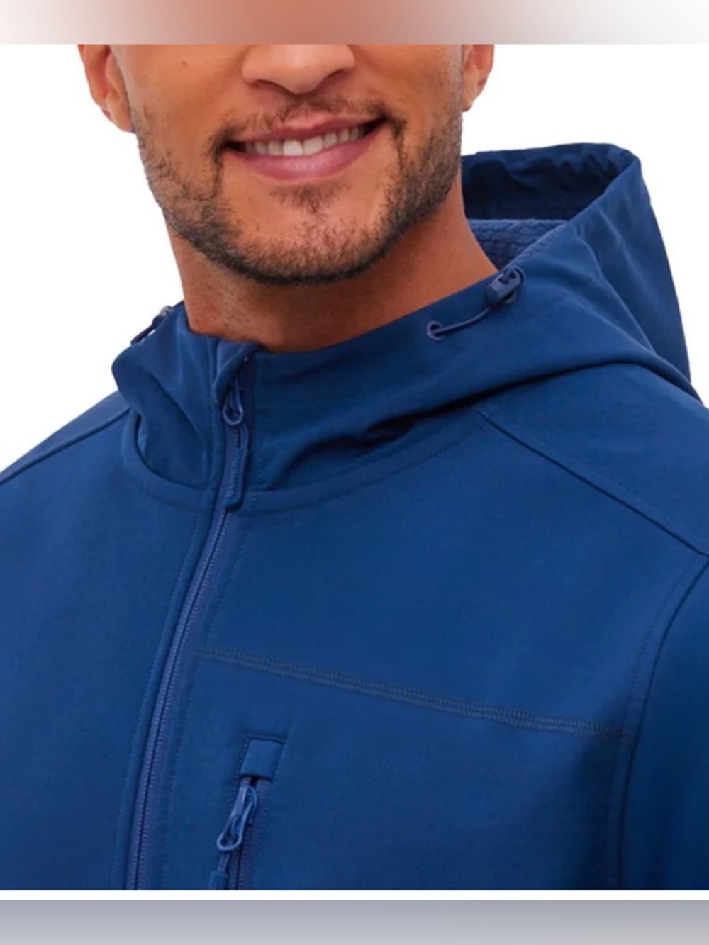 Bench Men's Hooded Lightweight Softshell Jacket - Blue Size Small NWOT - Picture 2 of 7